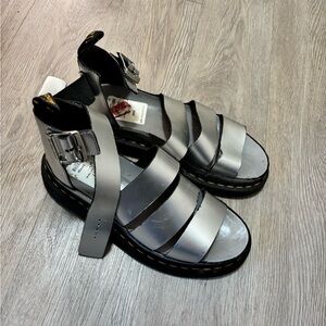 Dr. Martens Silver and Black Sandals